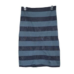 Beatrice Navy Blue Striped Stretch Pencil‎ Skirt Size Medium